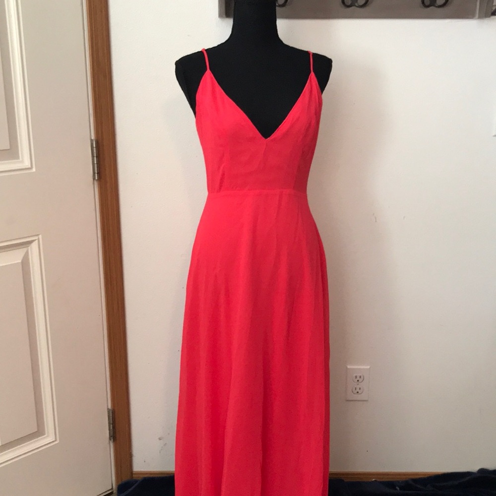 BB Dakota RSVP maxi dress, glow, has lining, spaghetti straps, ba…